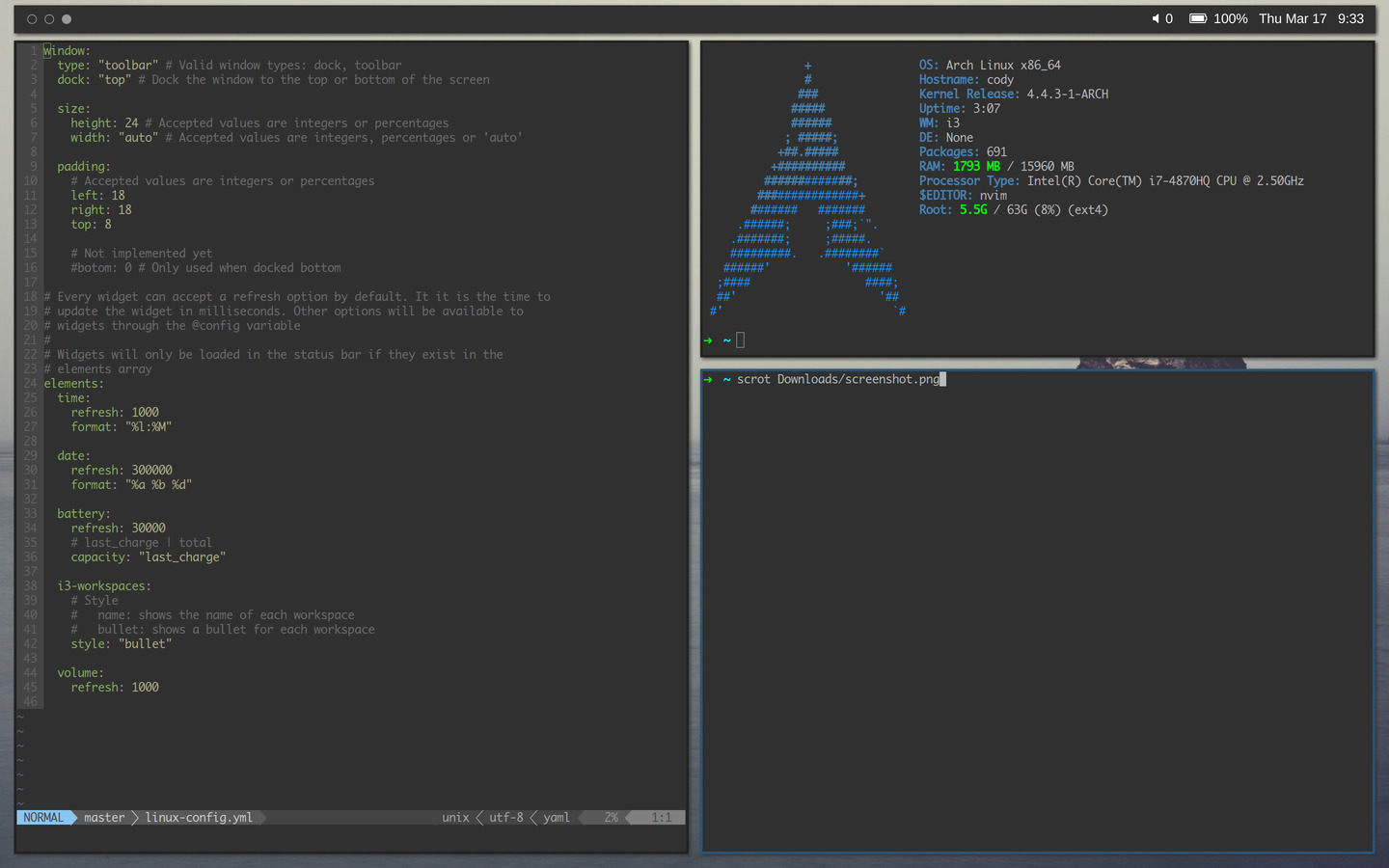 Element status bar plugin running in Atom editor